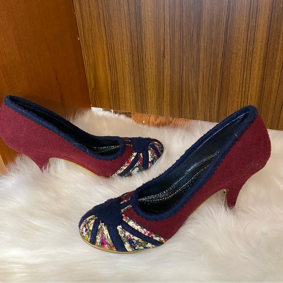 BNWOT Irregular Choice women’s Union Jack floral stiletto high heels size 39 - Picture 4 of 11